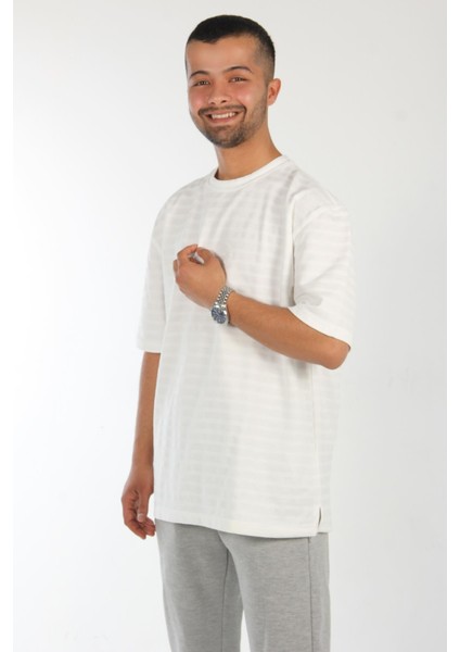 6140 Çizgili O Yaka T-Shirt modelleri