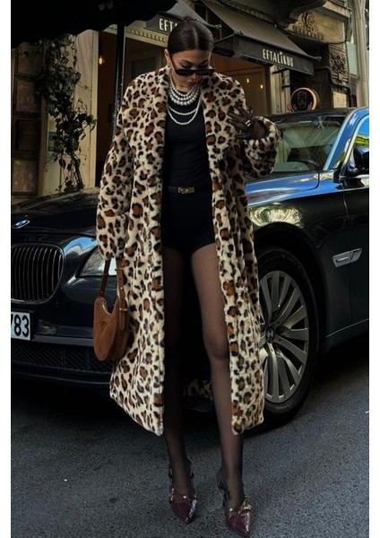 Ipeksi Leopar Desenli Içi Astarlı Peluş Kaban 7065 fiyatları