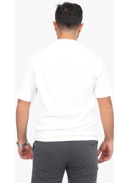 5763 Kaşkorse Görünümlü Ribana Düğmesiz Polo Yaka T-Shirt modelleri
