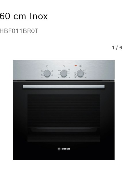 Eco 3lü Ankastre Set (Bosch HBF 011BR0T Fırın Bosch PBP6C5K80 Inox Ocak Bosch DWP64CC50T 60cm Davlumbaz) fiyatları