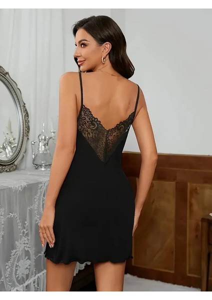 Ipeksi Kadın Ip Askılı Dantelli Sandy Gecelik modelleri