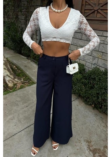 Ipeksi Bol Paça Palazzo Pantolon 0080 fırsatları