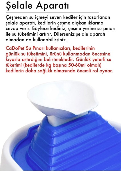 Kedi Su Pınarı Su Sebili 2 Litre Filtreli Sessiz Mavi fırsatları