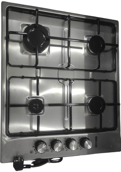 Inox Sönme Emniyetli Düğmeden Çakmaklı 4 Lü Ankastre Ocak