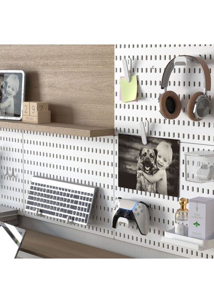 Çok Amaçlı Organizatör Pano Klavye Tutucu Takım - Beyaz indirimleri