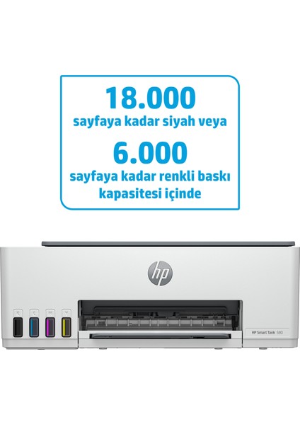 Smart Tank 580 All-in-One Renkli Yazıcı, Wireless, Baskı, Fotokopi, Tarama, 1F3Y2A