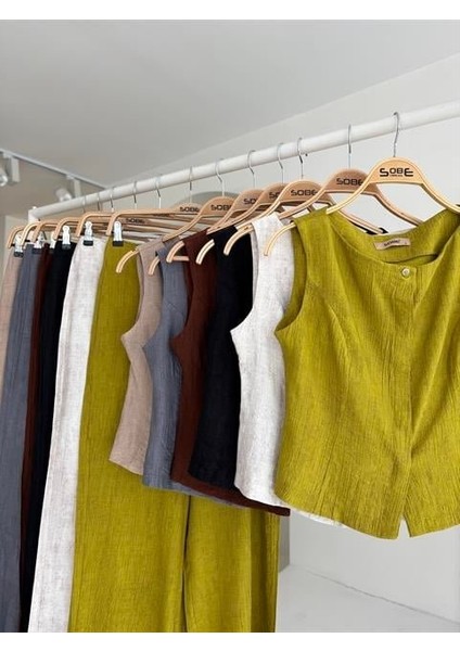 Ipeksi Sıfır Kollu Bluz Batik Desenli Pantolon Ikili Takım 10181-08