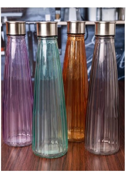 Cam Kapaklı Su Şişesi 750 Ml.-Turkuaz Rengi