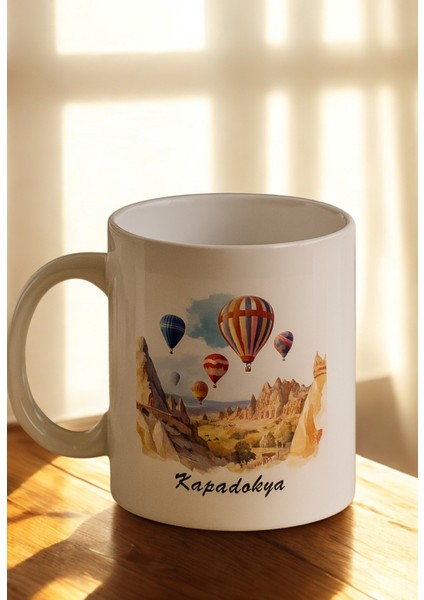5 Li Paket Kapadokya Baskı Porselen Kahve Kupa Bardak indirimleri