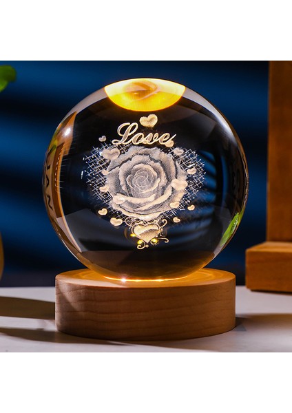 Parlayan Kristal Küre Gece Işığı Sıcak Işık Uyku Sıcak Renk Gece Işığı (Yurt Dışından)