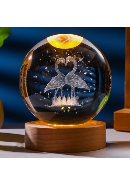 Parlayan Kristal Küre Gece Işığı Sıcak Işık Uyku Sıcak Renk Gece Işığı (Yurt Dışından)