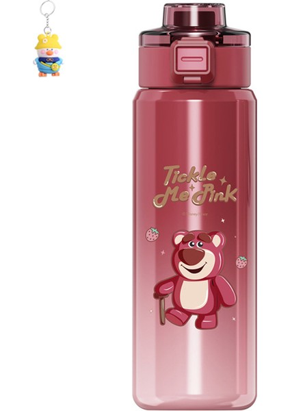 Çilek Bear Shadow Özel 316 Termos Bardak Genç Erkek ve Kadın Karikatür Sevimli Öğrenci Yüksek Değerli Su Bardağı Pipetli Bardak (Yurt Dışından)