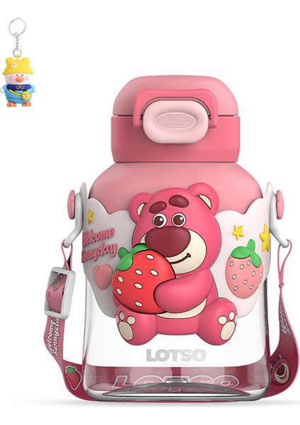 Çilek Ayı Buzz Lightyear Paradise Uzay Plastik Bardak Kızlar Taşınabilir Sevimli Pipetli Su Bardağı 700ML (Yurt Dışından)