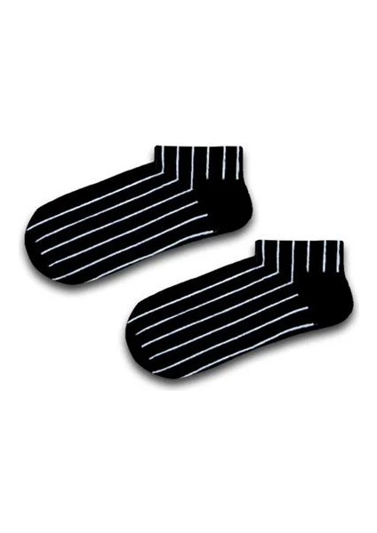 Siyah Şerit Renkli Unisex Çorap
