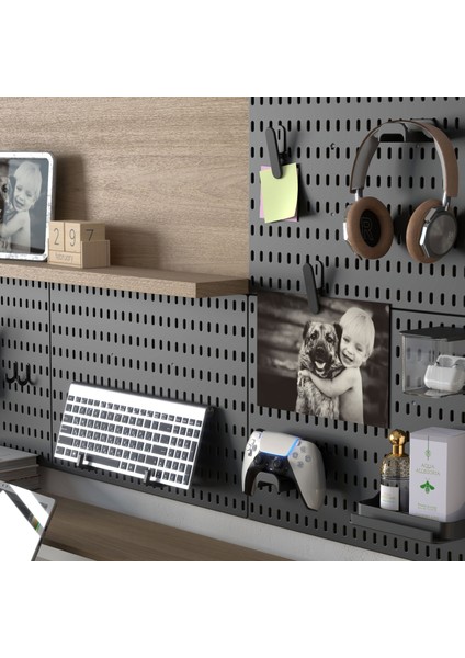 Çok Amaçlı Organizatör Pano Klavye Tutucu Takım - Siyah indirimleri