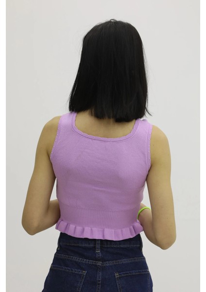 Bel Lastikli Triko Bluz Lila - P-019708 fiyatları