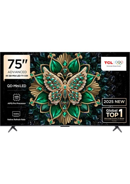 75C6K 75'' 190 Ekran Uydu Alıcılı 4K Ultra HD MiniLED Google TV