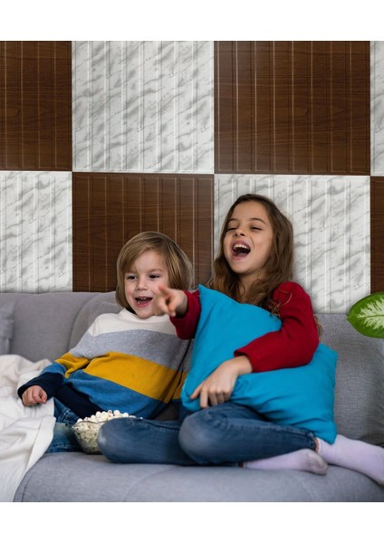 3 Boyutlu Duvar Paneli Kabartmalı Lambiri Desen Pvc 41X41 Cm/ 6 Adet /1 M² Mermer indirimleri