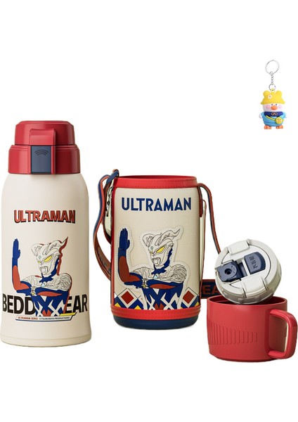 Bardak Ayı 3D Çocuk Ev Termos Bardak Retro Karikatür 316 Paslanmaz Çelik Öğrenci Büyük Kapasiteli Bardak (Yurt Dışından)