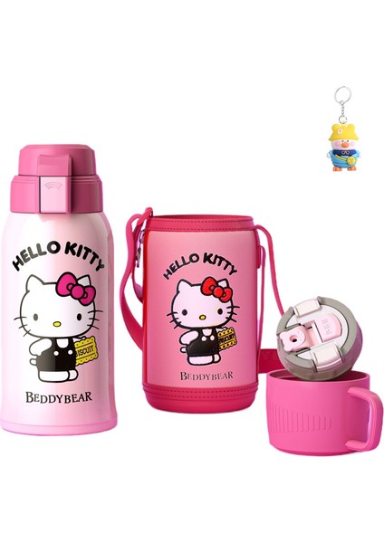 Bardak Ayı 3D Çocuk Ev Termos Bardak Retro Karikatür 316 Paslanmaz Çelik Öğrenci Büyük Kapasiteli Bardak (Yurt Dışından)