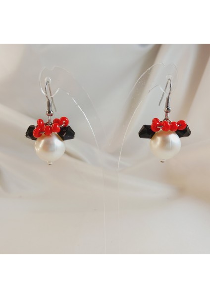 Mickey Mouse Figürlü Inci Küpe, El Yapımı Mickey Inci Küpe, Kadın Şık Mickey Küpe, Minnie Mouse Küpe, Kadın Şık Sevimli Aksesuar, Barok Inci Küpe, Çocuk Küpe, Zarif Tasarım Küpe