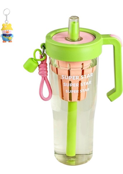 Araba Buz Bardağı Büyük Kapasiteli Plastik Bardak Çay Su Ayırma Pipetli Su Bardağı (Yurt Dışından)