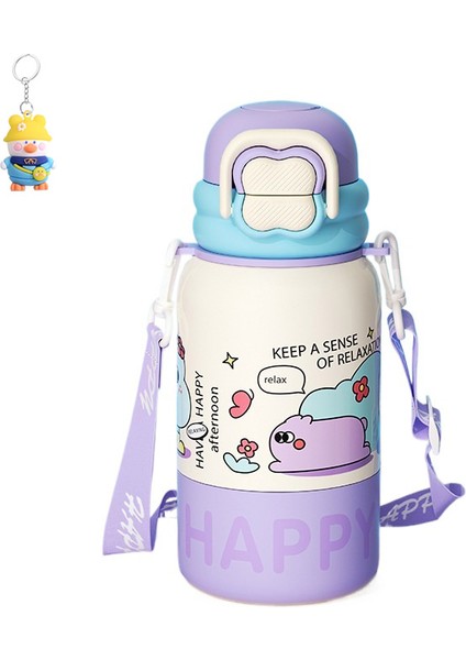 Termos Bardak Çocuk Su Bardak Bir Fincan Üç Içecek Termos Bardak Öğrenci Paslanmaz Çelik 304316 Karikatür Bardak (Yurt Dışından)