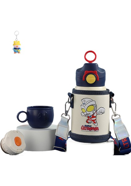 Ultraman Çocuk Termos Bardağı Erkek Gıda Sınıfı 316 Pipetli Su Bardağı Ilkokul Öğrencileri Için Özel Fincan Düşme Önleyici (Yurt Dışından)