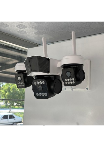 Pro, 9mp(3+3+3), Wifi Akıllı Kamera, 3 Lens, Yapay Zeka, Insan Algılama-Takip-Bildirim Atma, Iç ve Dış Ortam, Uzaktan Izleme, Renkli Gece Görüş modelleri