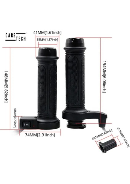 CT-E392 Elcik Isıtma Motosiklet 2 Kademeli Isıtma Geçmeli Takım Motosiklet Gidon Evrensel indirimleri