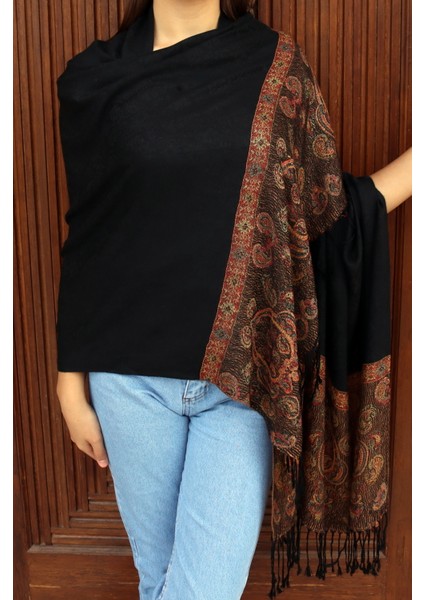 Cashmere Jakarlı Püsküllü Şal – 70X180 cm