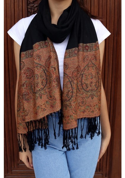 Cashmere Jakarlı Püsküllü Şal – 70X180 cm fiyatları