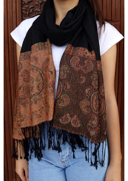 Cashmere Jakarlı Püsküllü Şal – 70X180 cm fırsatları