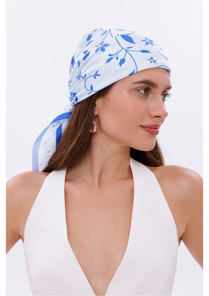 Akdeniz Dalları Model Fular Bandana Şal Estascarf 70X70 cm
