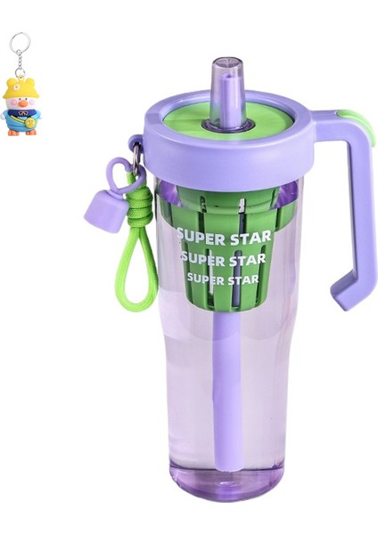 Araba Buz Bardağı Büyük Kapasiteli Plastik Bardak Çay Su Ayırma Pipetli Su Bardağı (Yurt Dışından)