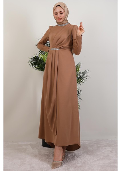 Liya Tesettür Elbise Sütlükahve fiyatları