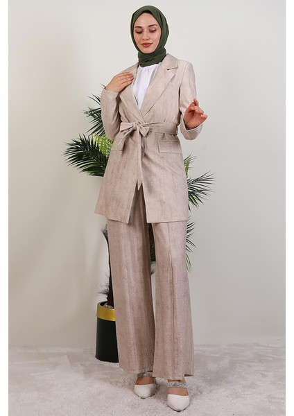 Başak Pantolonlu Takım Bej fırsatları