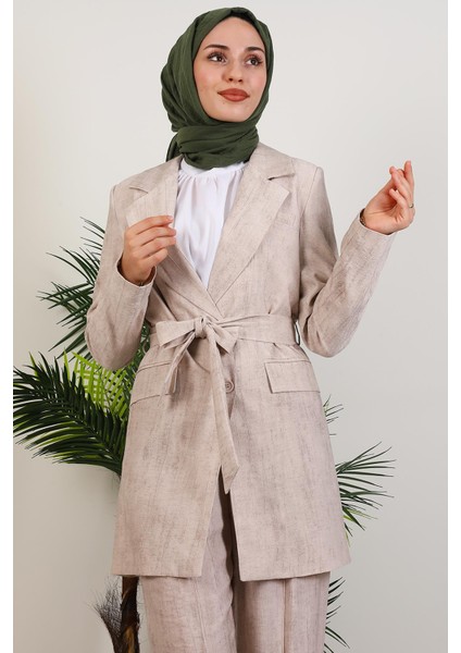 Başak Pantolonlu Takım Bej indirimleri