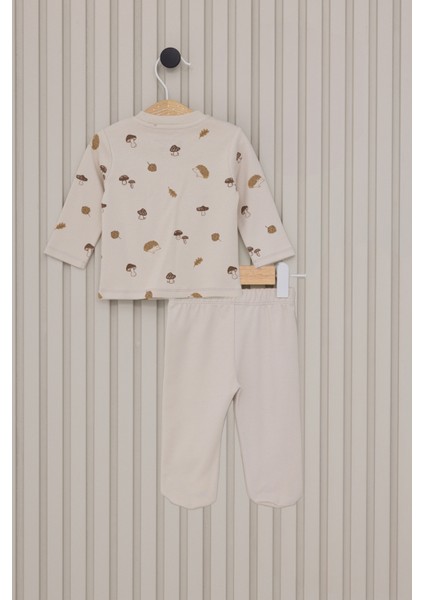 Erkek Bebek Krem Pijama Takım 50318272-VR071 fırsatları