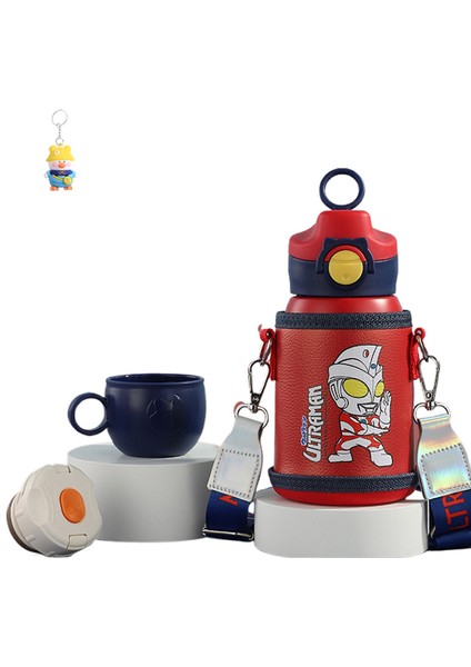 Ultraman Çocuk Termos Bardağı Erkek Gıda Sınıfı 316 Pipetli Su Bardağı Ilkokul Öğrencileri Için Özel Fincan Düşme Önleyici (Yurt Dışından)