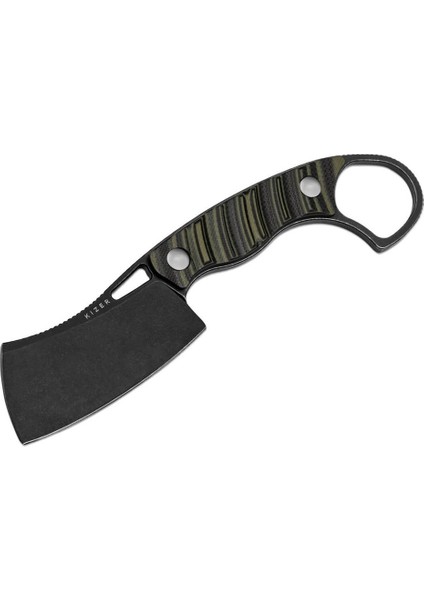 Little Rhino D2 Black Stonewashed Black & Od Green G10 Bıçak