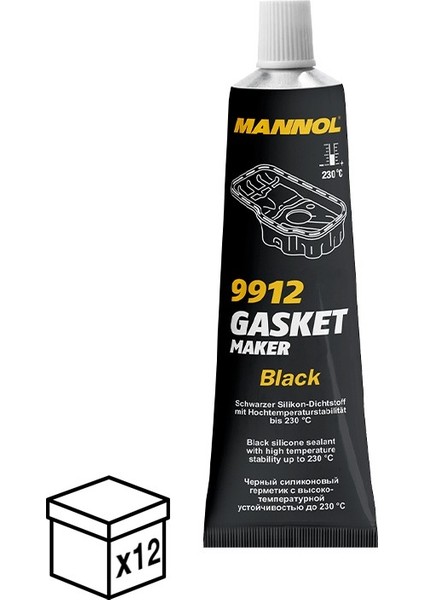 MN9912-0.85 Gasket Maker Black(Siyah Sıvı Conta) 85 gr 12 ADET