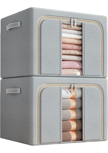 2 Adet Oxford Kumaş Giysi Saklama Kutusu Yatak Odası Saklama Kutusu Katlanabilir Depolama Kutusu (Yurt Dışından)