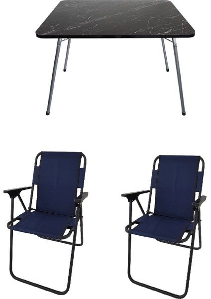 Piknik Setıi 2 Ağaç Kollu Piknik Sandalye - 60*80 Masa
