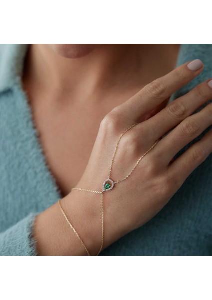 Yeşil Damla Taşlı Şahmeran