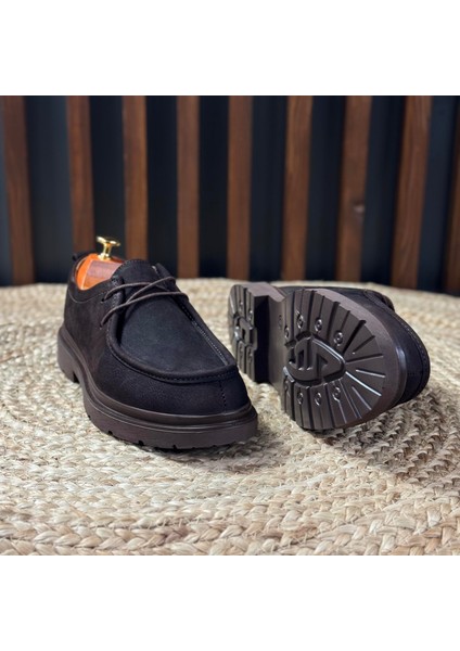 Modern Içi Naturel Deri Dışı Süet Klasik Ayakkabı M1258