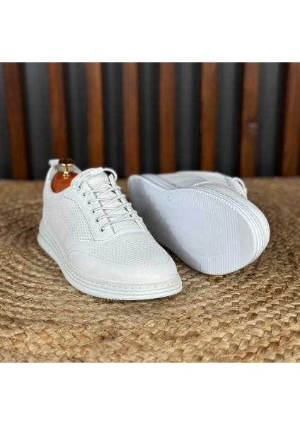 Iç Dış Naturel Deri Nokta Desenli Spor Ayakkabı M1227 modelleri