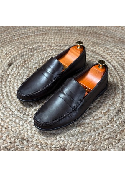 Iç Dış Naturel Deri Loafer Ayakkabı M1251