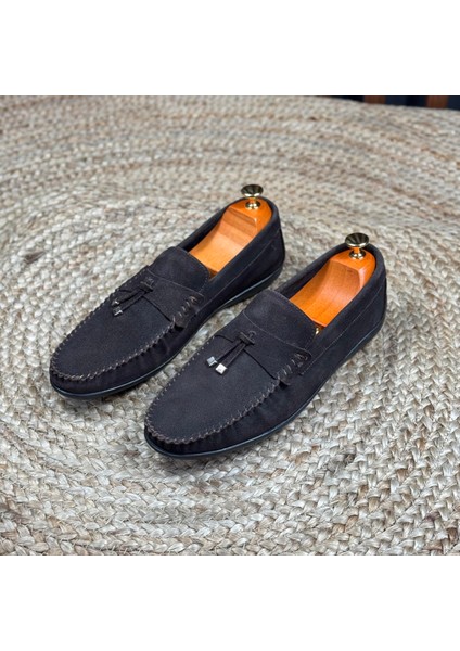 Içi Naturel Deri Dışı Süet Loafer Ayakkabı M1252