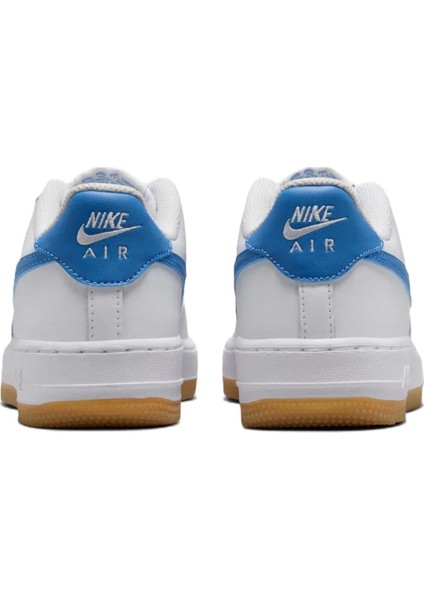 Air Force 1 Gs Leather Unisex Sneaker Hakiki Deri Günlük Spor Ayakkabı Beyaz Mavi fırsatları